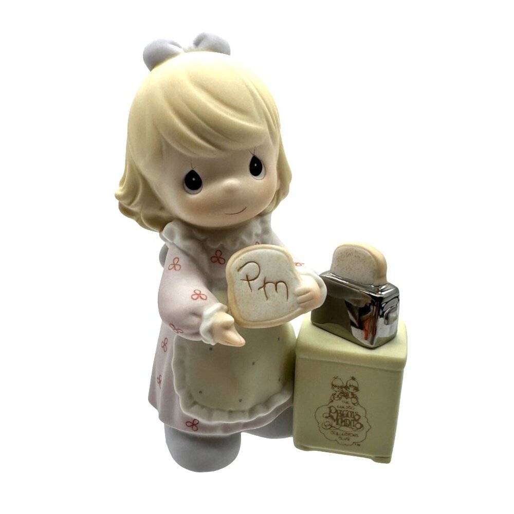 Precious Moments 'A Special Toast' Figurine - Blonde Girl with Toaster & Bread‎